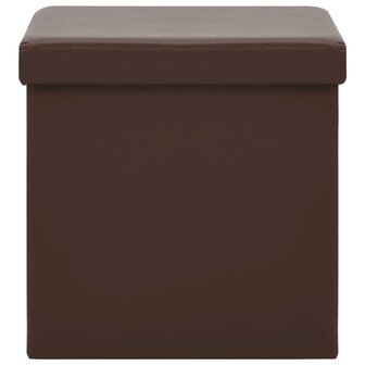 Opbergkrukken inklapbaar 2 st PVC bruin 4