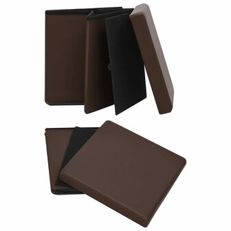 Opbergkrukken inklapbaar 2 st PVC bruin 6