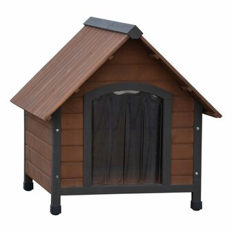 @Pet Hondenhok met kunststof flappen Rustique 102x82x87 cm bruin 1