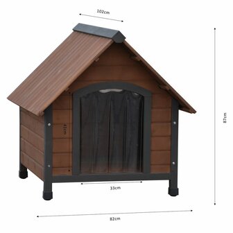 @Pet Hondenhok met kunststof flappen Rustique 102x82x87 cm bruin 3