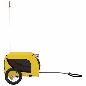 Hondenfietstrailer oxford stof en ijzer geel en zwart 5