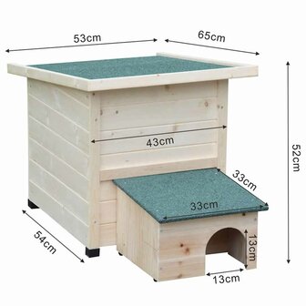 @pet Egelhuis XL 53x65x52cm Hout Wit 7