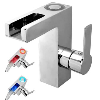 SCH&Uuml;TTE LED-wastafelmengkraan met watervaluitloop ORINOCO chroom 1