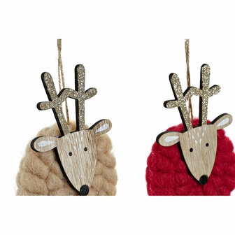 Kerstversiering DKD Home Decor Polyester Hout Rendier (3 pcs) (8 x 3 x 26 cm) 3