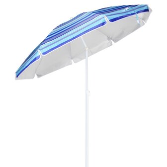 HI Strandparasol 200 cm gestreept blauw 1