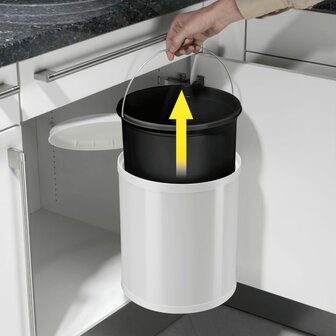 Hailo Inbouw afvalemmer Compact-Box maat M 15 L wit 3555-001 3