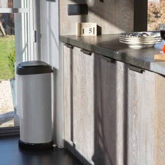 Curver Pedaalemmer Deco ovaal 40 L zilverkleurig 1