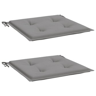 Tuinstoelkussens 2 st 40x40x3 cm oxford stof grijs 3