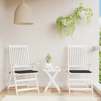 Tuinstoelkussens 2 st 40x40x3 cm oxford stof zwart 1