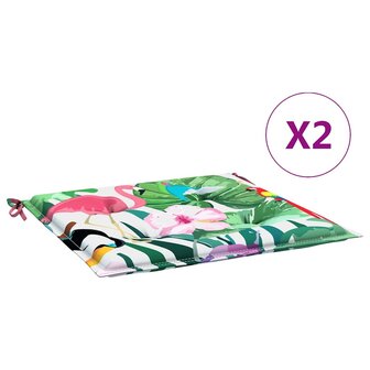 Tuinstoelkussens 2 st 40x40x3 cm stof meerkleurig 2