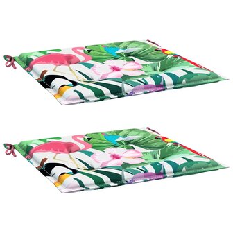Tuinstoelkussens 2 st 40x40x3 cm stof meerkleurig 3