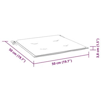 Stoelkussens 2 st bladpatroon 50x50x3 cm stof 9
