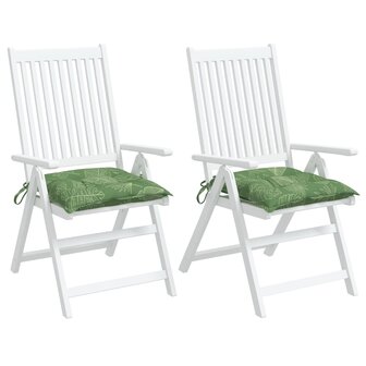 Stoelkussens 2 st bladpatroon 40x40x7 cm stof 4