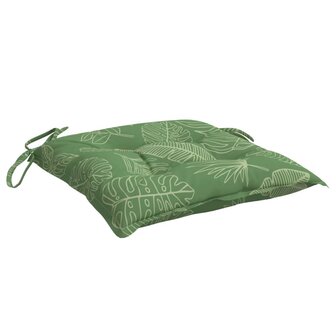 Stoelkussens 2 st bladpatroon 40x40x7 cm stof 5