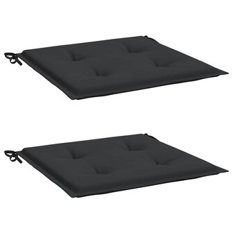 Tuinstoelkussens 2 st 50x50x3 cm oxford stof zwart 3