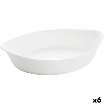 Serveerschaal Luminarc Smart Cuisine Ovalen Wit Glas 28 x 17 cm (6 Stuks) 1