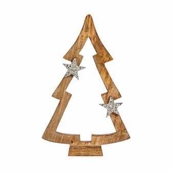 Kerstboom Bruin Silhouet 7 x 50 x 32 cm Zilverkleurig Hout 1