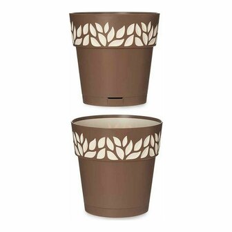 Zelfwaterende bloempot Stefanplast 3920111 Bruin Beige Plastic 19 x 19 x 19 cm 2