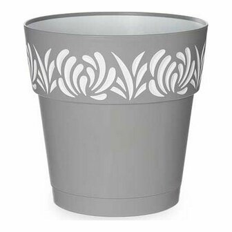 Zelfwaterende bloempot Stefanplast Gaia Grijs Wit Plastic 25 x 25 x 25	 cm 1