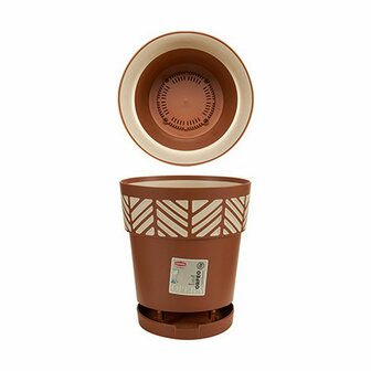 Zelfwaterende bloempot Stefanplast Orfeo Terra cotta Plastic 19 x 19 x 19 cm (12 Stuks) 3