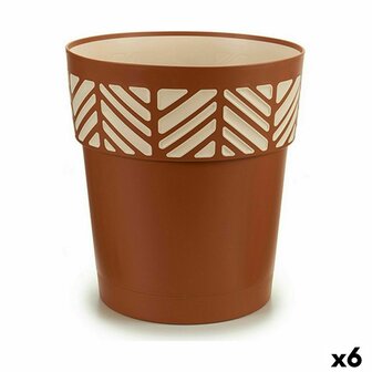Zelfwaterende bloempot Stefanplast Orfeo Terra cotta Plastic 29 x 29 x 29 cm (6 Stuks) 1