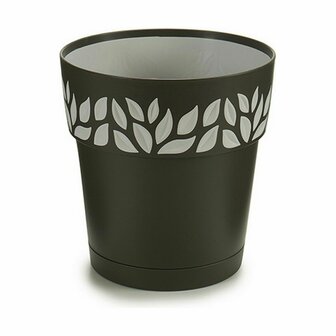 Zelfwaterende bloempot Stefanplast Cloe Antraciet Plastic 15 x 15 x 15 cm (12 Stuks) 2