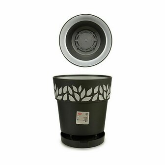 Zelfwaterende bloempot Stefanplast Cloe Antraciet Plastic 25 x 25 x 25 cm (6 Stuks) 3