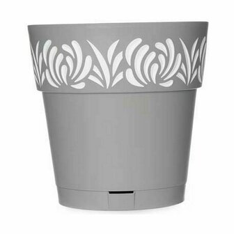 Zelfwaterende bloempot Stefanplast Gaia Grijs Plastic 25 x 25 x 25 cm (6 Stuks) 3