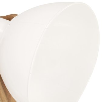 Vloerlamp E27 massief mangohout wit 7