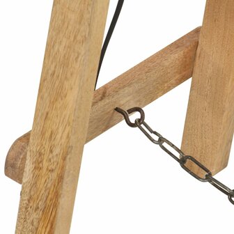 Vloerlamp E27 massief mangohout wit 9