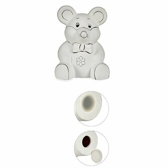 Spaarpot die je kunt verven Pincello BS1802 Keramisch Muis 14,7 x 20,8 x 16,3 cm (12 Stuks) 3