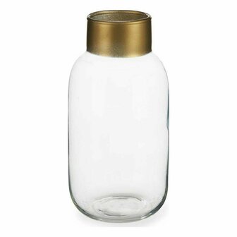 Vaas Gouden Transparant Glas (11,5 x 24 x 11,5 cm) 1