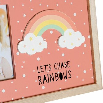 Fotolijsten DKD Home Decor Regenboog Roze Wit Kinderen Hout MDF (25 x 1 x 16 cm) (2 Stuks) 3