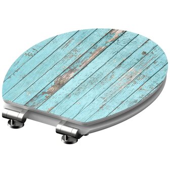 SCH&Uuml;TTE Toiletbril met soft-close BLUE WOOD MDF hoogglans 2