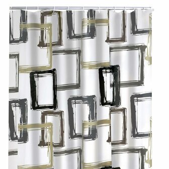 RIDDER Douchegordijn Pattern Brown 180x200 cm 1