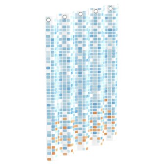 EISL Douchegordijn met moza&iuml;ek 200x180x0,2 cm blauw en oranje 2