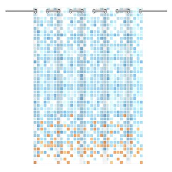 EISL Douchegordijn met moza&iuml;ek 200x180x0,2 cm blauw en oranje 4