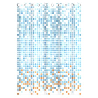 EISL Douchegordijn met moza&iuml;ek 200x180x0,2 cm blauw en oranje 5