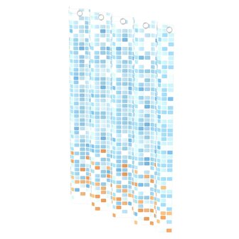 EISL Douchegordijn met moza&iuml;ek 200x180x0,2 cm blauw en oranje 6