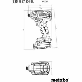 Schroevendraaier Metabo SSD 18 LT 200 BL 200 Nm 6