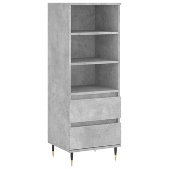 Hoge kast 40x36x110 cm bewerkt hout betongrijs 2