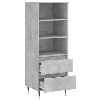 Hoge kast 40x36x110 cm bewerkt hout betongrijs 6