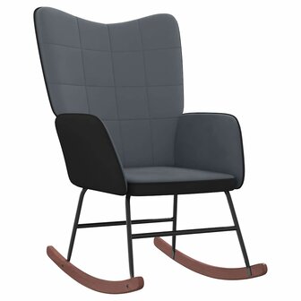 Schommelstoel fluweel en PVC donkergrijs 2