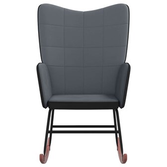Schommelstoel fluweel en PVC donkergrijs 3
