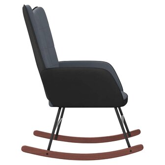 Schommelstoel fluweel en PVC donkergrijs 4