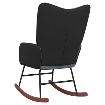 Schommelstoel fluweel en PVC donkergrijs 5