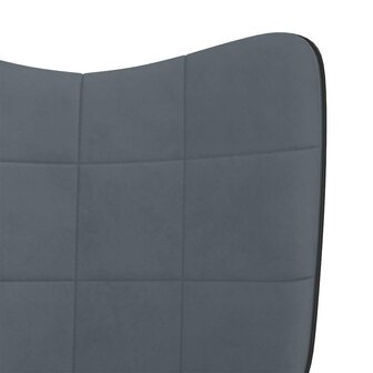 Schommelstoel fluweel en PVC donkergrijs 6