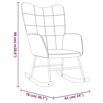 Schommelstoel fluweel en PVC donkergrijs 9