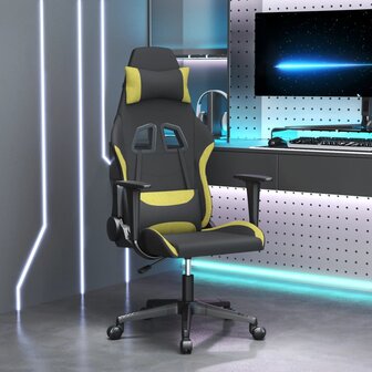 Gamestoel stof zwart en lichtgroen 1