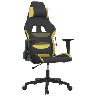 Gamestoel stof zwart en lichtgroen 7